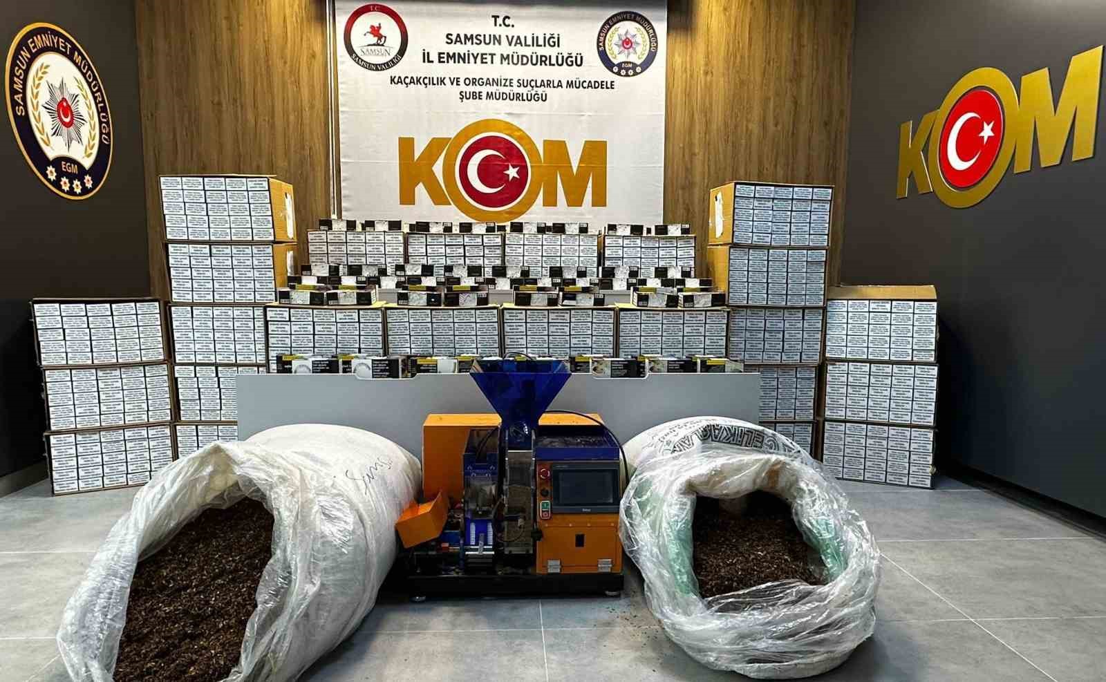 samsunda kacak sigara ve tutun operasyonu 280 bin adet makaron 40 bin adet sigara V2j9YW1I