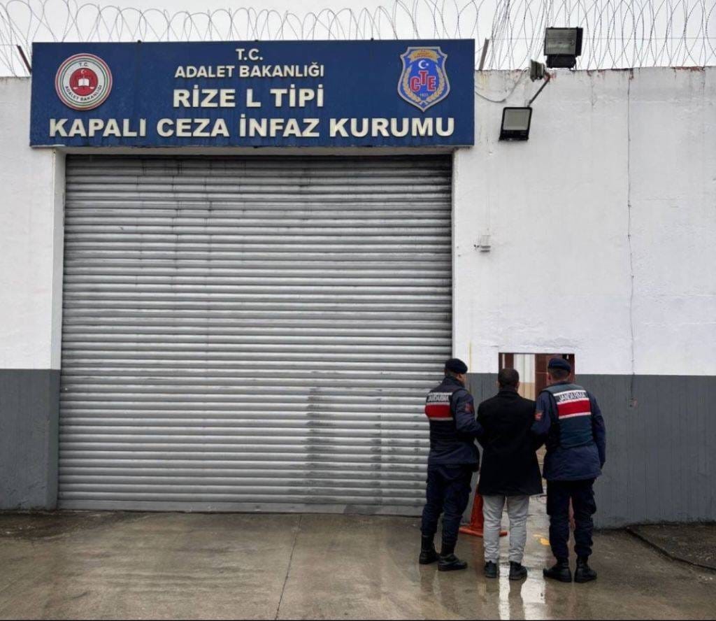 rizede hakkinda 5 yil kesinlesmis hapis cezasi bulunan sahis yakalandi