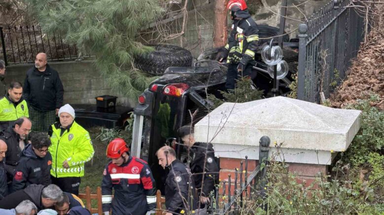 trabzonda kamyonet site bahcesine dustu 2 yarali IWTNExTi