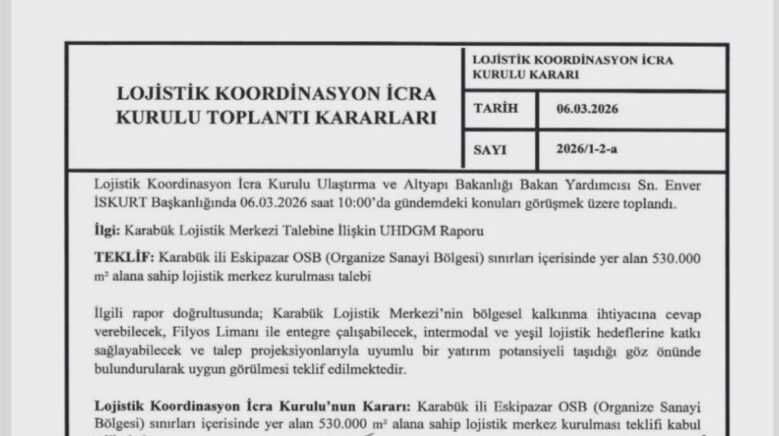 karabuk lojistik merkezi projesi onaylandi 1WMHIOsf