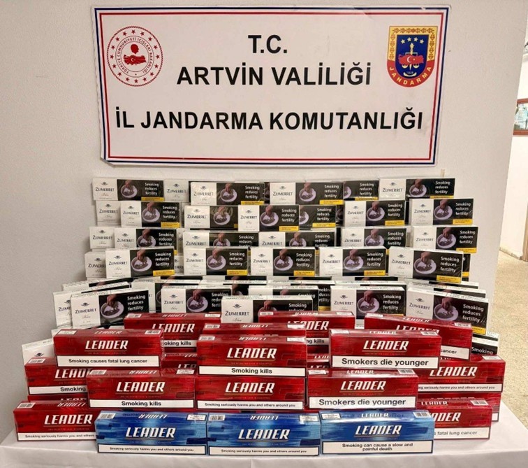 artvinde kacakcilikla mucadelede 9 bin 690 paket sigara ele gecirildi
