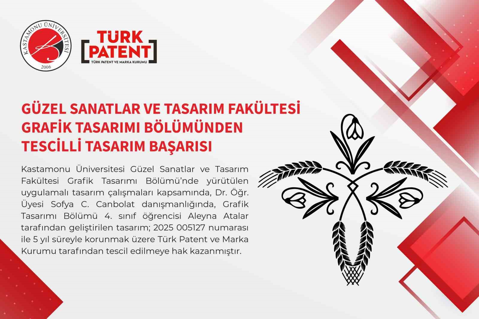 kastamonu universitesinde tasarlanan desene tescil belgesi