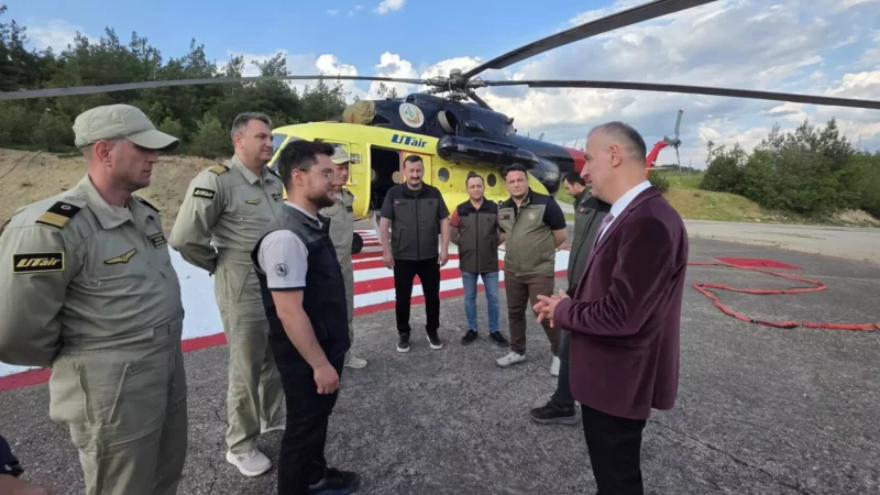 Yangin sondurme helikopteri Karabukte goreve basladi