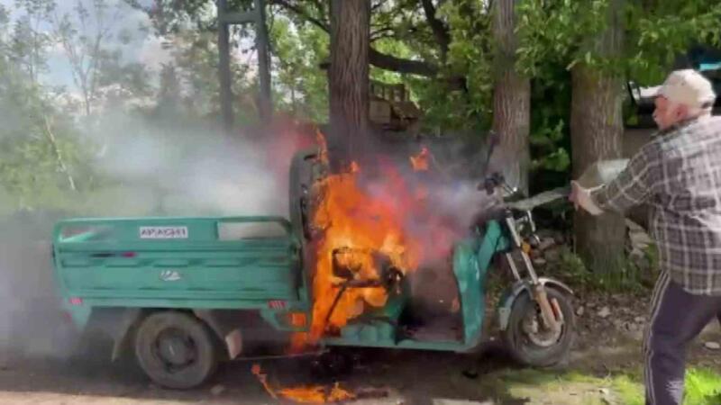 amasyada elektrikli motosiklet alev alev yandi ENrgv1eA