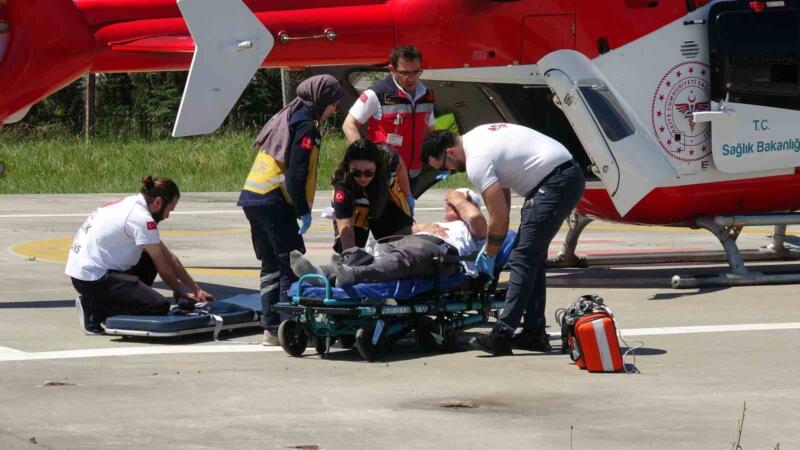 kalp krizinde zamana karsi yaris hasta ambulans helikopterle samsuna sevk edildi 2BllPFEQ