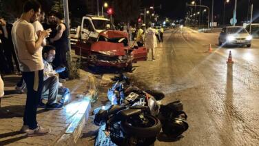 kirmizi isik ihlali felaket getirdi otomobilin carptigi motosikletli agir yaralandi LKTRfxlm