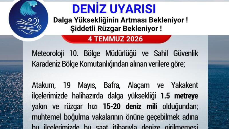 samsun valiliginden denize girilmemesi uyarisi GHPlfIke