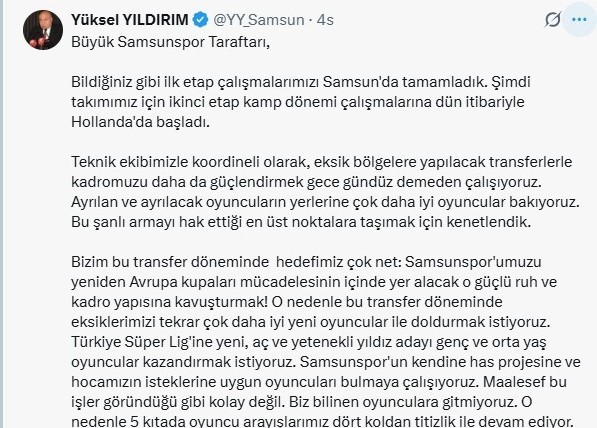 yuksel yildirim ayrilan oyuncularin yerine cok daha iyilerine bakiyoruz mIDsdAce
