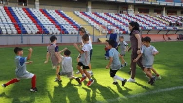 Karabukte aileler ve cocuklar sporla bulustu