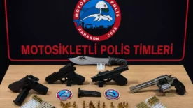 Karabukte ruhsatsiz tabanca ve cok sayida fisek ele gecirildi