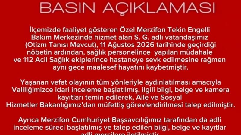 amasyada ozel bakimevinde rahatsizlanan otizmli vatandasin olumune inceleme XQ6yE1Nh