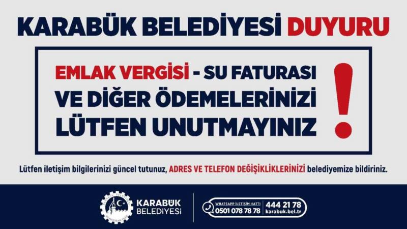 karabuk belediyesinden vatandaslara zamaninda odeme cagrisi JwDOQKiX